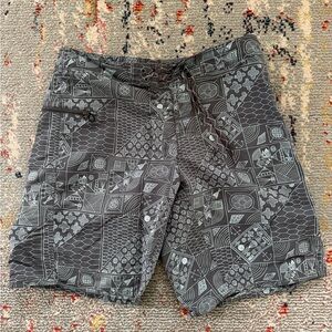 Patagonia Geometric Black and Gray Board Shorts